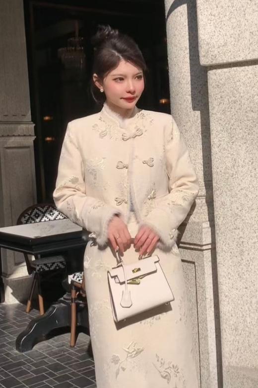 Le Malene 白色新中式提花羽绒套装 19839 商品图2