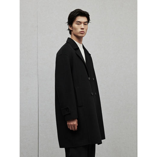 GXG男装 多色简约休闲基础平驳领长款大衣外套 2024年冬季热卖 商品图4