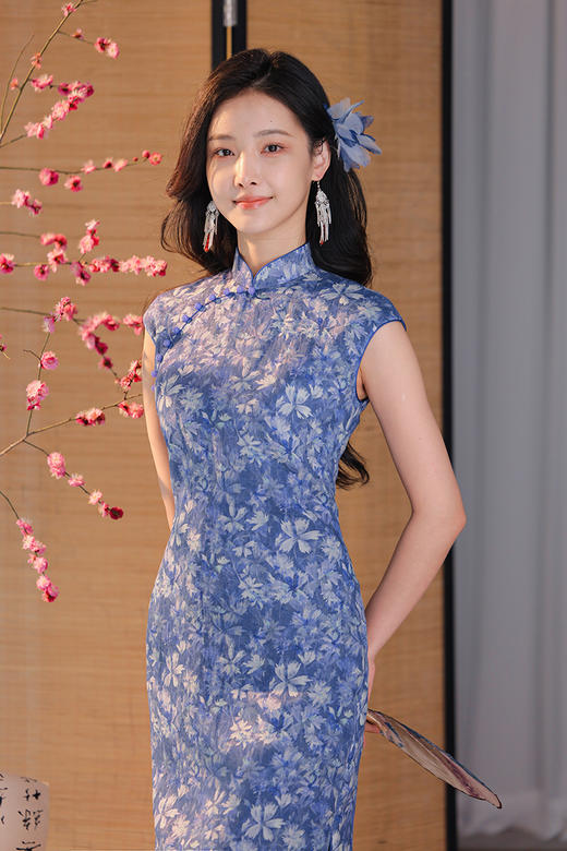 逸红颜明月优选#行走的花间诗旗袍「蘅也」素雅清秀花影成衣，高端纯苎麻纤维 商品图14