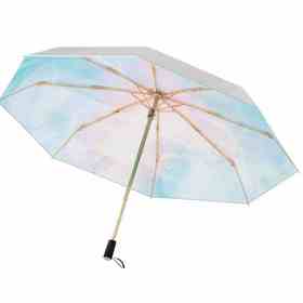 【多样屋专柜】城市生活钛银胶三折伞/银色/粉芍药