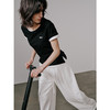 UMILAB【游离】100%强捻棉经典黑白灰微修身春夏短袖T恤女T715W 商品缩略图3