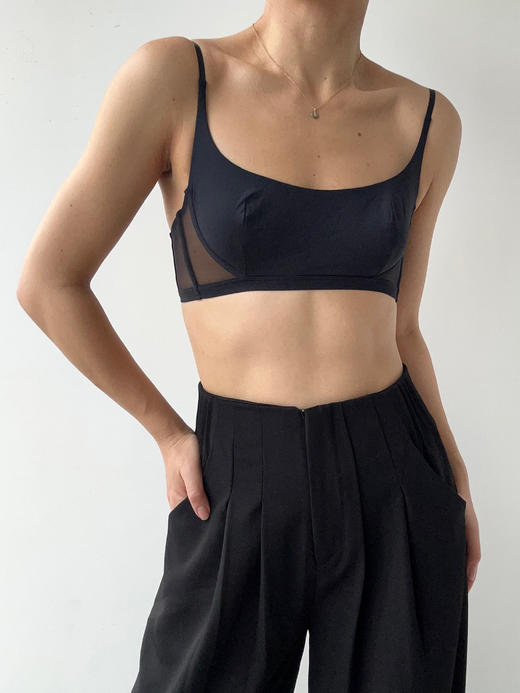 LOAM｜微纤 网纱无钢圈方圆领软文胸 [  黑 / 裸黑 ] 商品图2