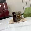GUCC*古家 Horsebit 1955 复古金扣马衔扣老花Logo拉链开合 帆布拼皮 卡包钱包 常规 女款 乌木色/棕色（CB） 商品缩略图1