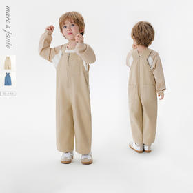 马克珍妮男童元气百搭牛仔背带裤 儿童裤子2025年春装新款250027