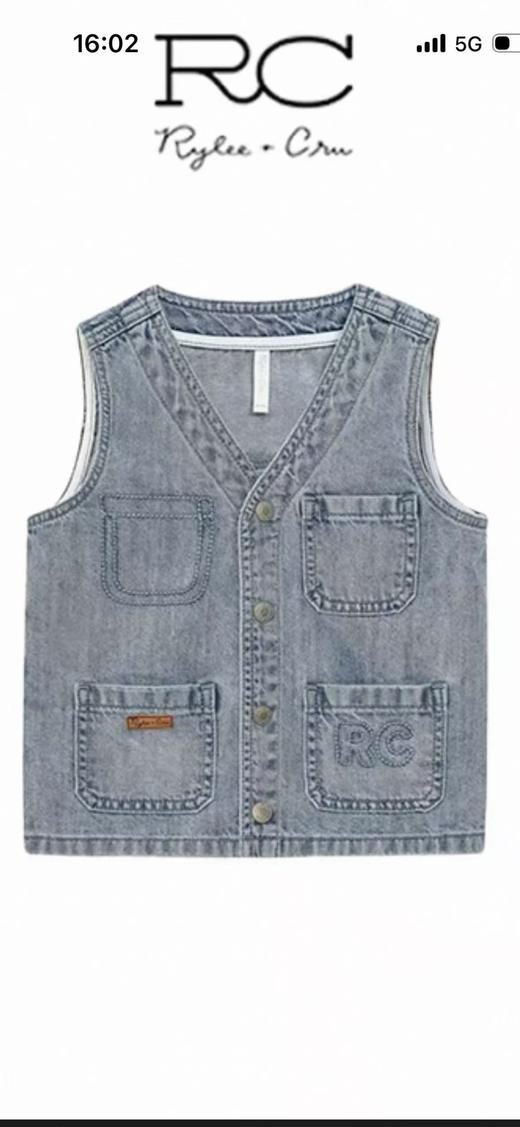 【春上新】8楼 RYLEE CRU童装 牛仔马甲吊牌价：499活动价：449 商品图0