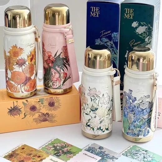 【6F】多样屋格沵Germ梵高系列高颜值316不锈钢保温杯大容量杯子礼物  夹竹桃【梵高花卉系列】 580ml 商品图2