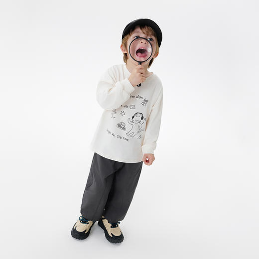 马克珍妮男童动物涂鸦长袖T恤 宝宝纯棉上衣 儿童春装新款250112 商品图1