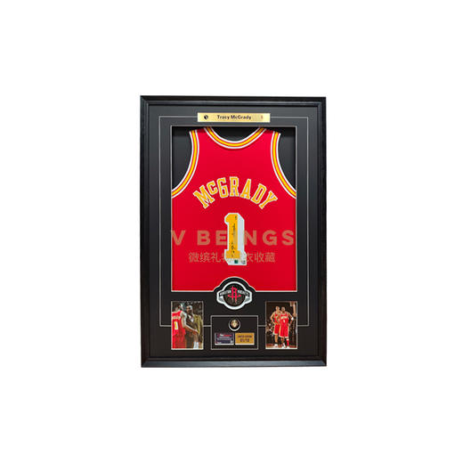 收藏系列 麦迪 “杭州”限量版 火箭队红色1号 亲笔签名球衣 商品图0