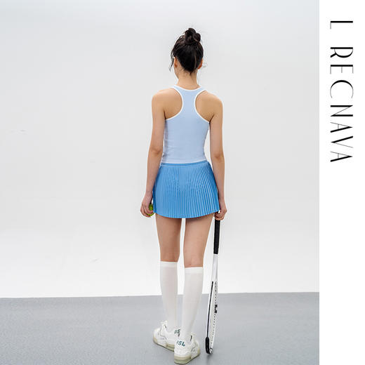 L RECNAVA 撞色无缝一体织中长工字背心 可拆卸胸垫 副乳友好 圆领好穿脱 加宽肩带显瘦 螺纹透气 商品图3