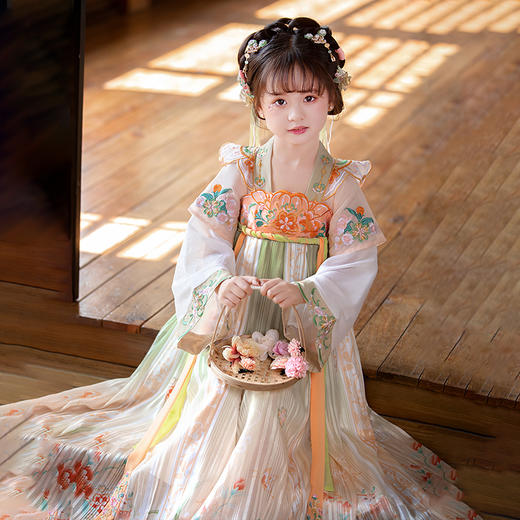 苏城纪童装汉服襦裙-牡丹橙色 商品图10