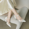 阿么手工女鞋网纱一字带细跟高跟鞋女6CM优雅百搭法式超软仙女风 商品缩略图2