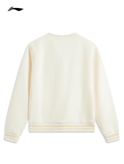 李宁日进斗金丨圆领卫衣女2025春季新款百搭正肩运动上衣AWDV182 商品图1