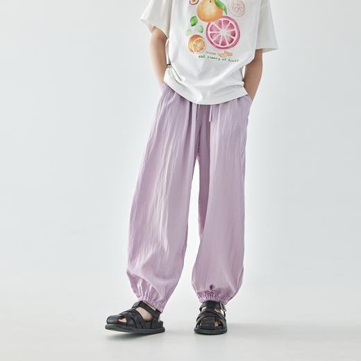 棵初2025年新款儿童松紧腰束脚休闲裤中大童轻薄柔软盛夏凉凉裤 商品图3