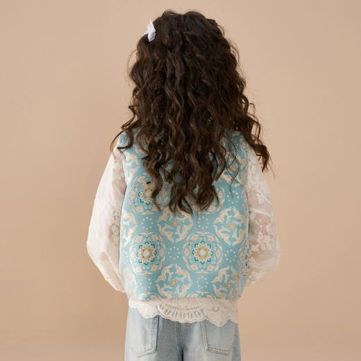 宝相奔鹿国风马甲蕾丝衬衫两件套 110-160 商品图4