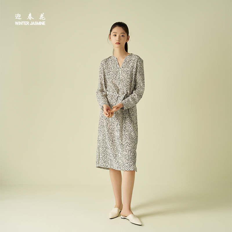 桑罗&迎春花联名 波点连衣裙休闲宽松版