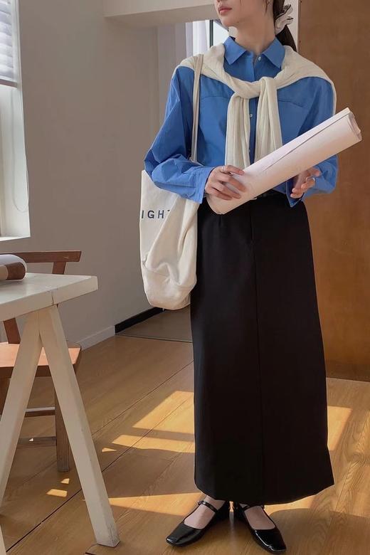 LNNNS 黑色百搭直筒半裙 19834【不含腰带】 商品图1