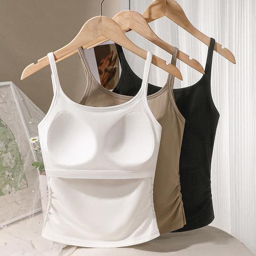 雨濯春尘 吊带背心(VIP)  可外穿女式背心内搭美背打底吊带内衣带胸垫免穿文胸 商品图6