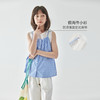 棵初25年新款童装夏日小清新蓝白格纹小衫女童假两件吊带背心上衣 商品缩略图2