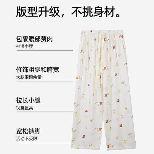 【商场同款】熳洁儿 春夏印花单裤百搭显瘦阔腿裤升级版带口袋花花裤25203020/25203021 商品图4