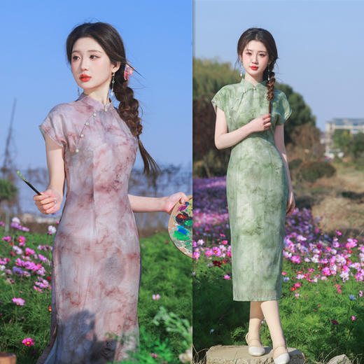 GX苏杭旗袍2025春新款复古国风改良新中式日常可穿连袖旗袍 商品图3