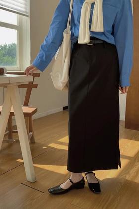LNNNS 黑色百搭直筒半裙 19834【不含腰带】