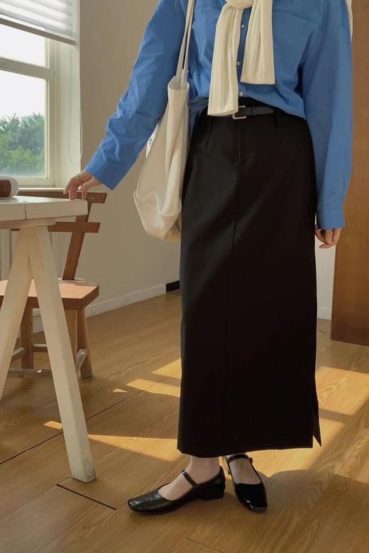 LNNNS 黑色百搭直筒半裙 19834【不含腰带】 商品图0