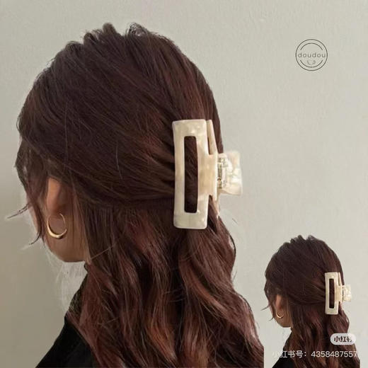 原单正品浅象牙白Lulu超大号女士抓夹！ 商品图14