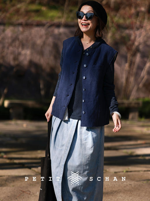 PETIT SCHAN小闪 CLO#742 Denim garden 丹宁花园  纯棉叠褶花苞牛仔裙法式松弛高级感半身裙 商品图6