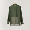 丁摩设计感长袖真丝衬衫女新品拼接防晒衬衣通勤桑蚕丝方领上衣AL1000606 商品缩略图1