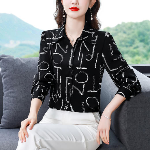 雀说新款洋气减龄上衣时尚小衫长袖衬衣AL1872 商品图2