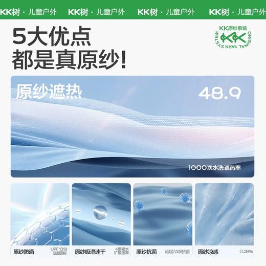 [屁侠推荐]KK树儿童防晒帽防紫外线宝宝遮阳帽夏季男童女孩渔夫帽原纱大帽檐果果岛呼吸盆帽 商品图3