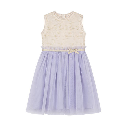 笛莎千与2025夏季新款女童气质甜美公主风蕾丝网纱无袖连衣裙 商品图4