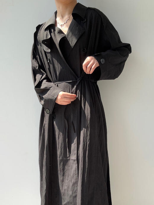 DONSEE10｜DS10SS2540-B 黑色直筒长风衣 商品图4