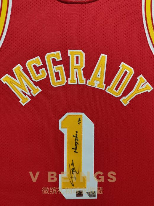 收藏系列 麦迪 “杭州”限量版 火箭队红色1号 亲笔签名球衣 商品图2