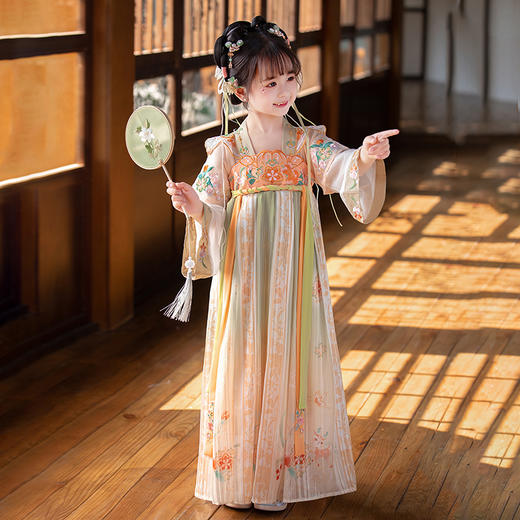 苏城纪童装汉服襦裙-牡丹橙色 商品图0