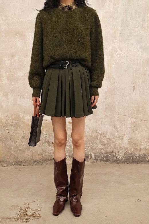 Kai & Kiera 设计感叠穿针织衬衫两件套上衣 19797 商品图1