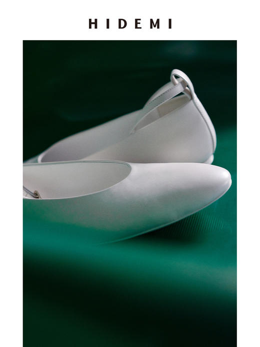 HIDEMI进口小羊皮极简设计感圆头可拆卸脚环平底鞋单鞋 商品图8