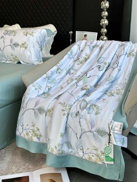 自然醒100%奥地利兰精天丝印花镂空夏被可机洗夏凉被凉感空调被数码印花床单薄被子四件套CY