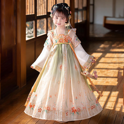 苏城纪童装汉服襦裙-牡丹橙色 商品图4