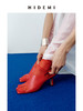 HIDEMI【当当同款】进口羊皮露趾设计感可调节扣中高跟凉鞋 红色/深棕色/白色鳄鱼纹/粉色鳄鱼纹 商品缩略图13