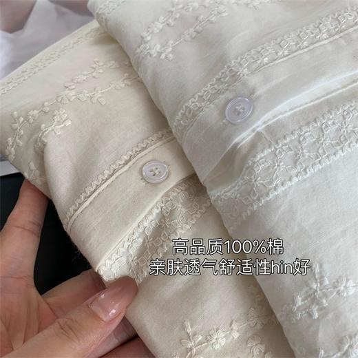 法式温柔刺绣小灯笼袖纯棉衬衫 商品图12
