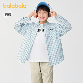 巴拉巴拉童装儿童衬衫男女童长袖夏装薄2025新款纯棉