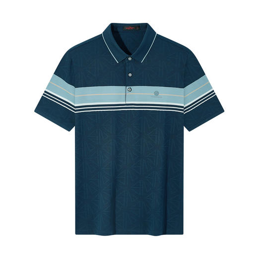 柒牌polo衫短袖男夏季新款定位条字母提花休闲翻领T恤128T73030 商品图4