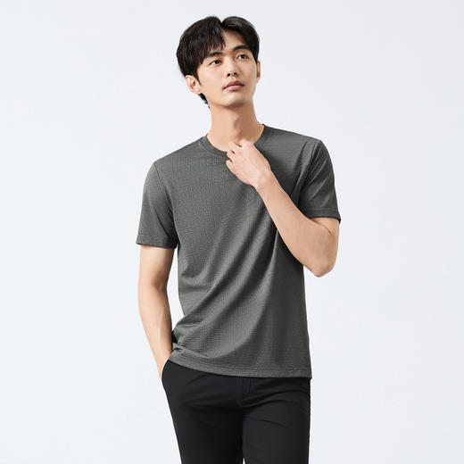 【锦氨肌理/满身印花】柒牌短袖T恤男士夏季薄款线条满印休闲上衣128T70610 商品图1