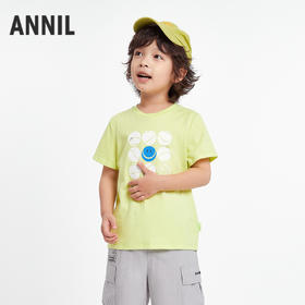 男女童圆领短袖针织衫夏季新款安奈儿童装EM521197