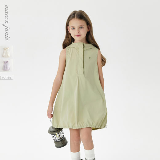 【超轻速干】马克珍妮女童工装户外连帽无袖连衣裙夏装新款250008 商品图0