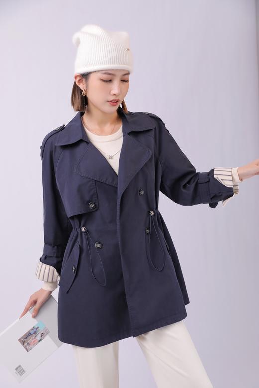 33BAQ230864袖口条纹抽绳风衣 商品图2
