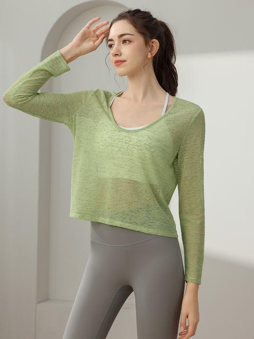 新款薄款罩衫宽松显瘦长袖瑜伽服女MXF99205 商品图0