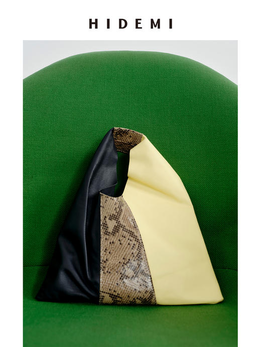 HIDEMI tender系列进口羊皮极简设计感软体皮肤包 蛇纹/蛇纹黄灰三拼/蓝白双拼/红灰黑三拼/蛇纹黄双拼 商品图8