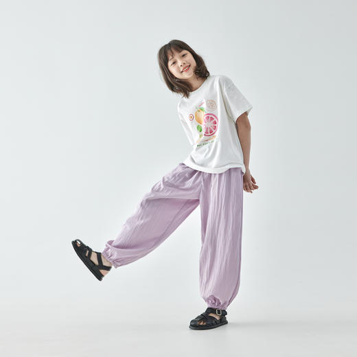 棵初2025年新款儿童松紧腰束脚休闲裤中大童轻薄柔软盛夏凉凉裤 商品图4